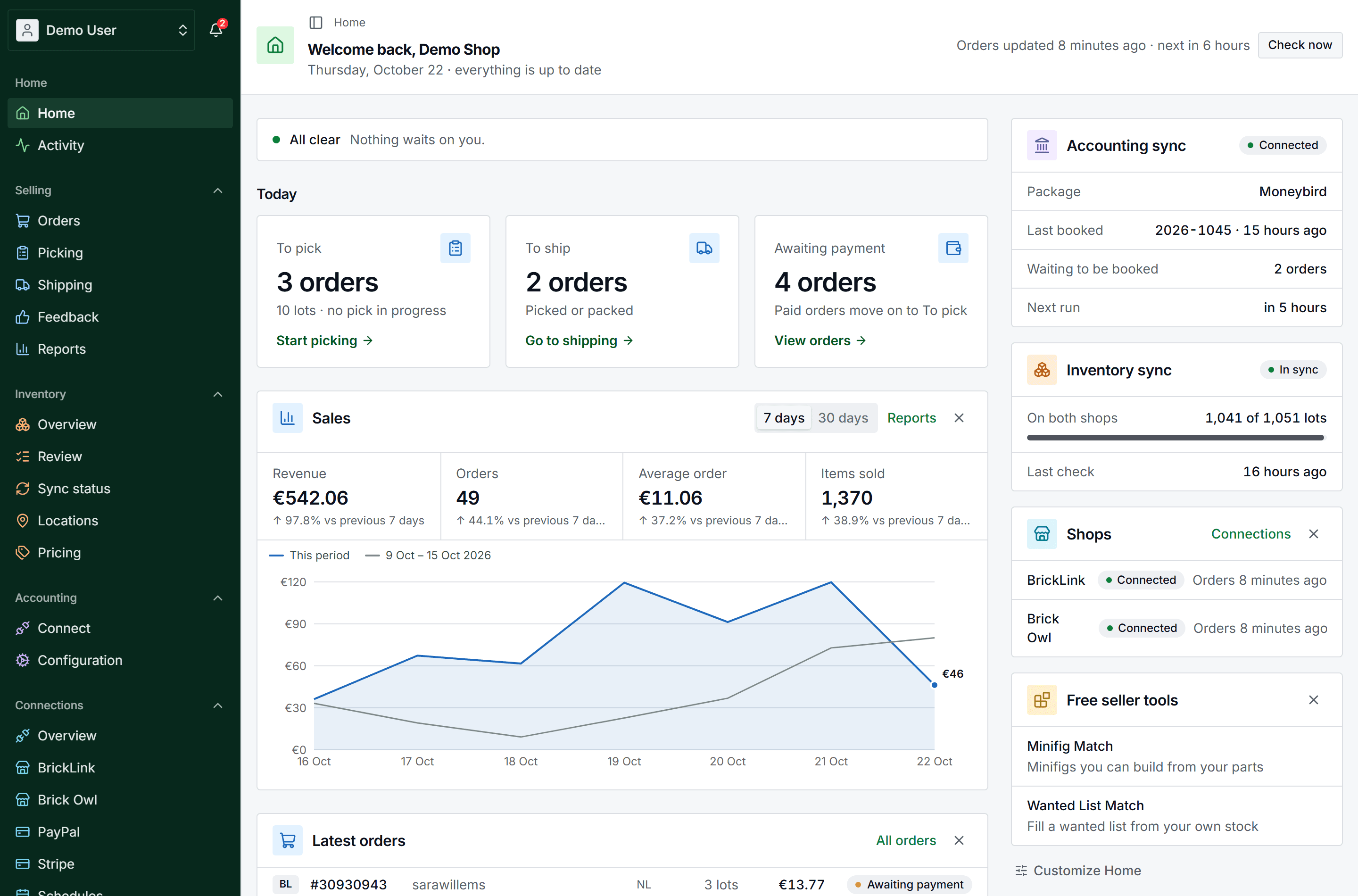 An upcoming version of the BrickInvoice Home